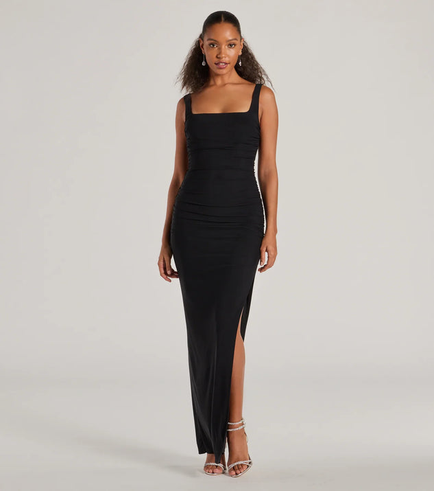 Layne Square Neck Slim Mesh Formal Dress | Windsor