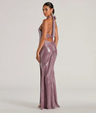Kayla Halter Open Back Slit Mermaid Formal Dress