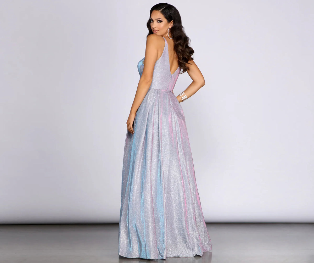 Jules Sleeveless Glitter Ball Gown