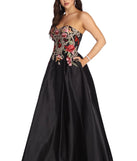 Joanne Floral Satin Ball Gown