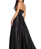 Joanne Floral Satin Ball Gown