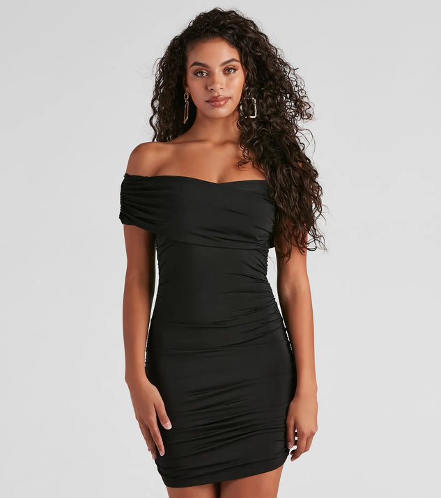 Alluring And Chic Off The Shoulder Mini Dress Windsor