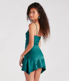 The Show Off That Flair Satin A-Line Mini Dress is a mini dress that will make a statement with its short hemline and on-trend details to have you ready for any event!