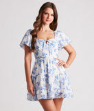 Essential for vacations or summer days, the Vineyard Gal Floral Woven Skater Dress is a sundress or milkmaid dress with sleek and flirty details.