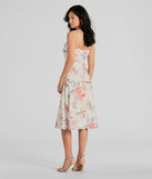 The Floral Energy Sleeveless A-Line Chiffon Midi Dress as your wedding guest dress with a stylish neckline and/or sleeves and elevated details on the back and front will make you the best dressed at any event!