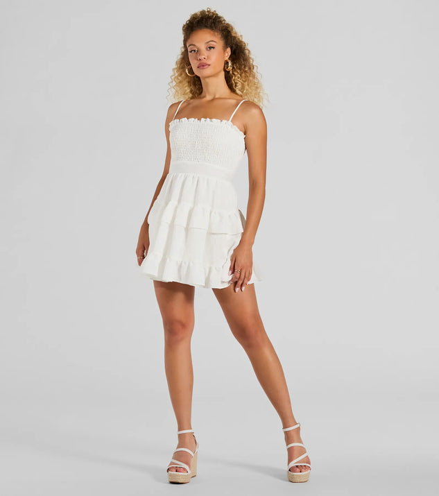 Tea Time Ruffled Short Skater Dress | Windsor