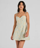 Essential for vacations or summer days, the Adorable Confidence Floral Jacquard Skater Dress is a sundress or milkmaid dress with sleek and flirty details.