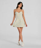 Essential for vacations or summer days, the Adorable Confidence Floral Jacquard Skater Dress is a sundress or milkmaid dress with sleek and flirty details.