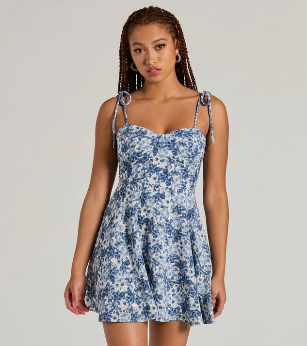 The Graceful Presence Sweetheart Floral Skater Dress is a mini dress that will make a statement with its short hemline and on-trend details to have you ready for any event!