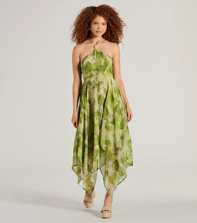 The Dreamy Muse Watercolor Chiffon Flowy Midi Dress is a casual dress for more than special occasions with a fitted or flowy silhouette and accents in the most recent trends!