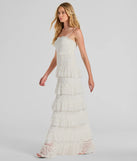 The Follow Your Heart Sleeveless Ruffled Lace Maxi Dress is a casual dress for more than special occasions with a fitted or flowy silhouette and accents in the most recent trends!