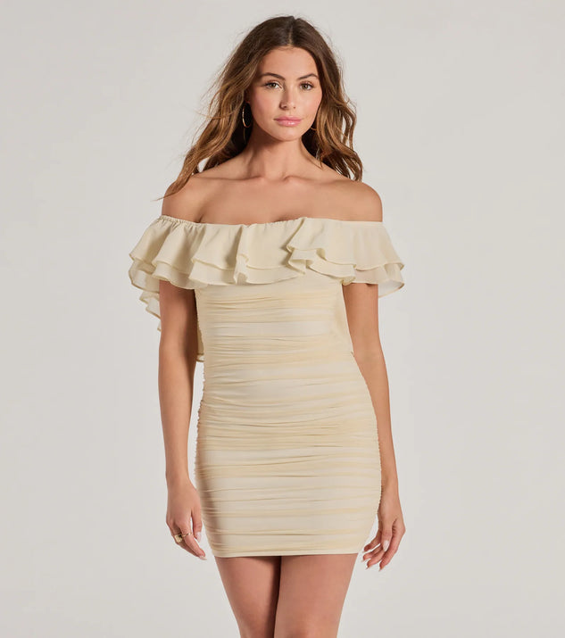 Off the shoulder mini orders bodycon dress