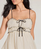 Cute Perfection Scoop Neck Bow Skater Dress