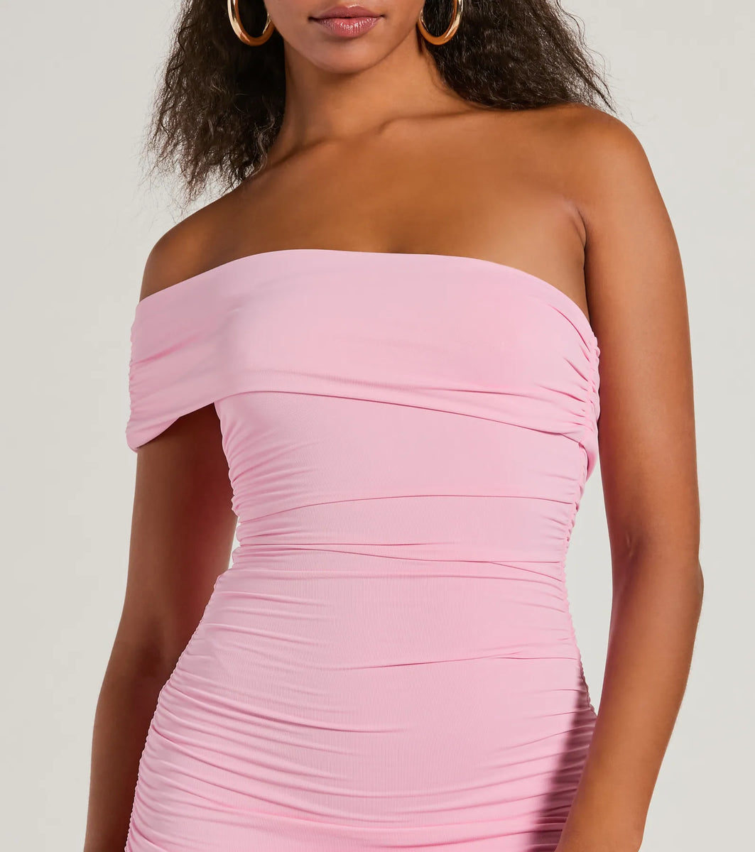 Gorgeous One Shoulder Bodycon Mini Dress