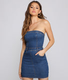 Chic Cutie Denim Tube Dress is a trendy pick to create 2023 concert outfits, festival dresses, outfits for raves, or to complete your best party outfits or clubwear!