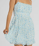 Essential for vacation or concert outfits, the Sweeten Up Strappy Back Floral Chiffon Skater Dress is a sundress or milkmaid dress with sleek and flirty details.