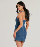 The Tell Me About It Stud Strapless Denim Mini Dress is a casual dress for more than special occasions with a fitted or flowy silhouette and accents in the most recent trends!