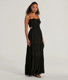 The Breezy Look Ruffled Cutout Woven Maxi Dress is a casual dress for more than special occasions with a fitted or flowy silhouette and accents in the most recent trends!