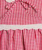 Life's A Picnic Sweetheart Lace Gingham Mini Dress