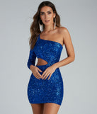 Sparkle Party Sequin One-Shoulder Mini Dress