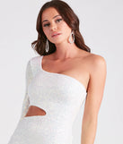 Sparkle Party Sequin One-Shoulder Mini Dress