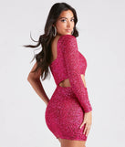 Sparkle Party Sequin One-Shoulder Mini Dress