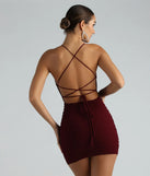 Mood Forever Mesh Lace-Up Mini Dress