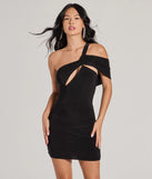 Magnetic Tonight One-Shoulder Cutout Bodycon Mini Dress