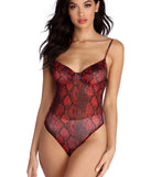 Sexy Snake Print Mesh Bodysuit