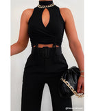 Key To Glam Ruched Ribbed Crop Top