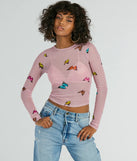 Whether fitted or flowy, the Butterfly Effect Long Sleeve Mesh Crop Top is a long-sleeve top that offers endless styling options as a layer or a standalone piece to elevate your outfit for the season.