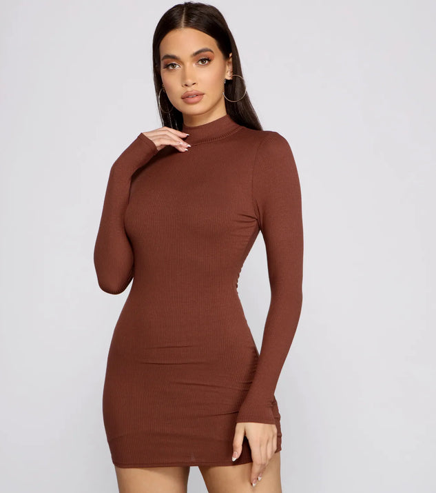 The Basic Ribbed Knit Long Sleeve Mini Dress is a casual dress for more than special occasions with a fitted or flowy silhouette and accents in the most recent trends!