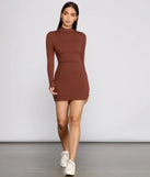 The Basic Ribbed Knit Long Sleeve Mini Dress is a casual dress for more than special occasions with a fitted or flowy silhouette and accents in the most recent trends!