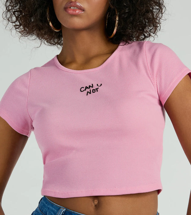 Can U Not Crew Neck Crop Tee | Windsor