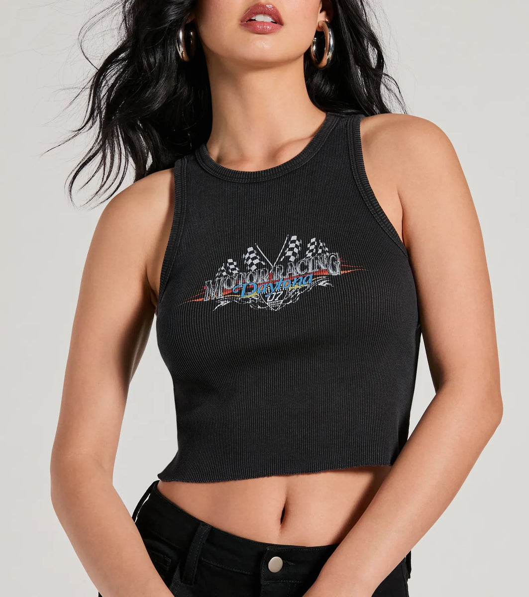 On Your Mark Daytona Motor Racing Graphic Tank Top