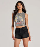 Born To Rock Mineral Wash Graphic Tank Top