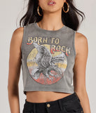 Born To Rock Mineral Wash Graphic Tank Top