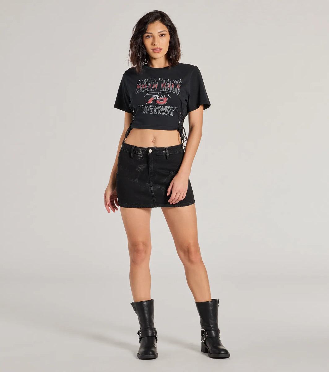 Road Race Cropped Graphic Tee