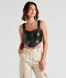 The Hook Up Faux Leather Corset Top