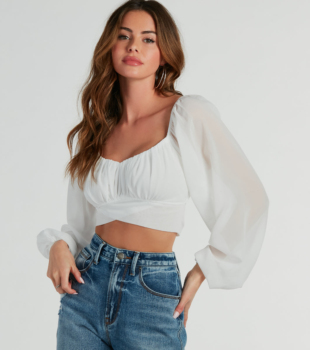 Such A Daydream Chiffon Crop Top