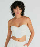 Trendy Treasure Strapless Linen Corset Top