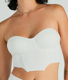 Trendy Treasure Strapless Linen Corset Top