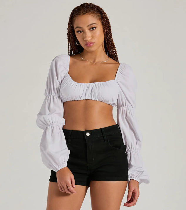 Whether fitted or flowy, the Official Cutie Tie Back Long Sleeve Crop Top is a long-sleeve top that offers endless styling options as a layer or a standalone piece to elevate your outfit for the season.