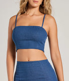 Trendy Match Sleeveless Denim Crop Top