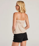 Sense Of Style Lace Trim Tie Front Cami Crop Top