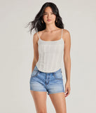 Sunshine Bliss Sleeveless Eyelet Corset Top