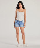 Sunshine Bliss Sleeveless Eyelet Corset Top