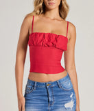 Double Up Sleeveless Ruched Crop Top