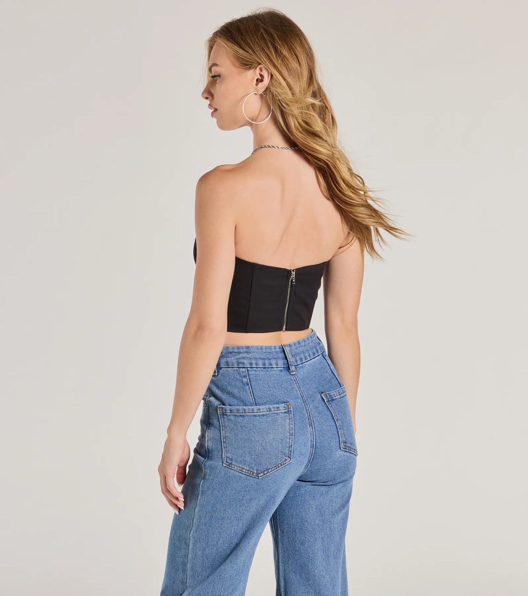 Corset With The Program Strapless Crop Top