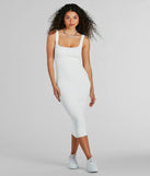 The midi dress length on the Perfect Pick Ribbed Knit Bodycon Midi Dress provides an elevated silhouette perfect for any party, occasion, or everyday styling.